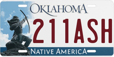 OK license plate 211ASH