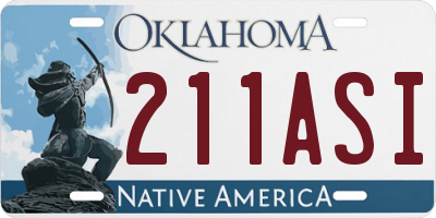 OK license plate 211ASI