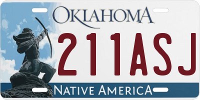 OK license plate 211ASJ