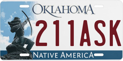 OK license plate 211ASK