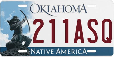 OK license plate 211ASQ