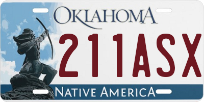 OK license plate 211ASX