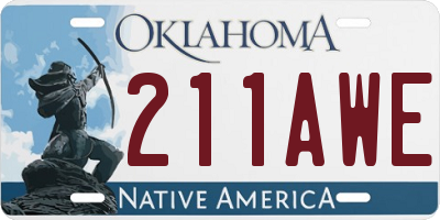 OK license plate 211AWE