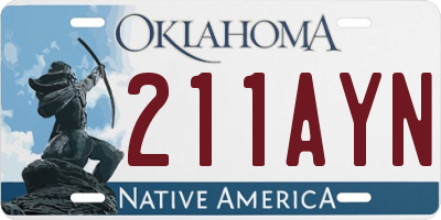 OK license plate 211AYN