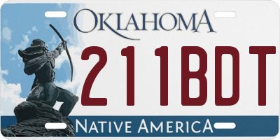 OK license plate 211BDT