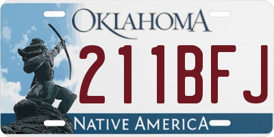 OK license plate 211BFJ
