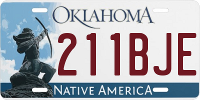 OK license plate 211BJE