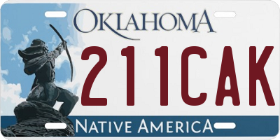 OK license plate 211CAK