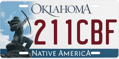 OK license plate 211CBF