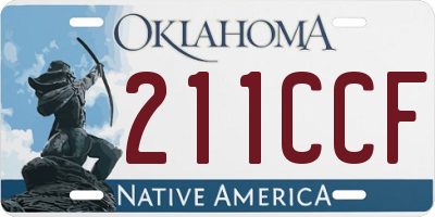 OK license plate 211CCF