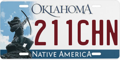 OK license plate 211CHN