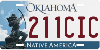 OK license plate 211CIC
