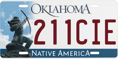 OK license plate 211CIE