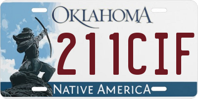 OK license plate 211CIF