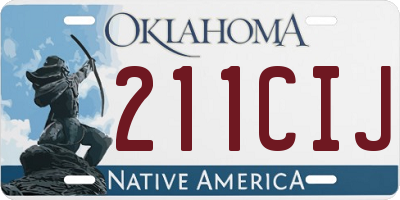OK license plate 211CIJ