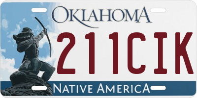OK license plate 211CIK
