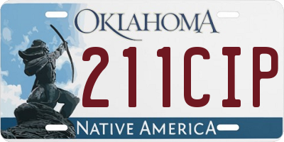 OK license plate 211CIP