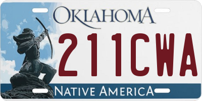 OK license plate 211CWA