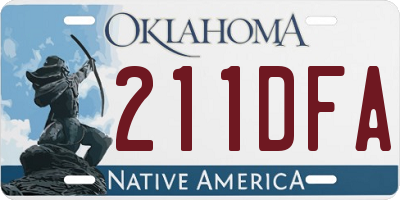 OK license plate 211DFA