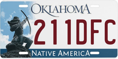 OK license plate 211DFC