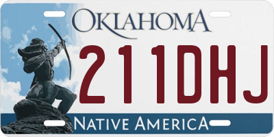 OK license plate 211DHJ