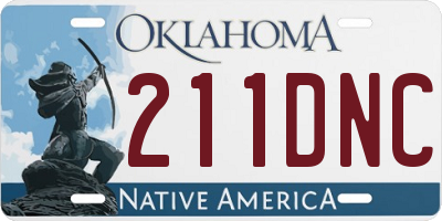 OK license plate 211DNC
