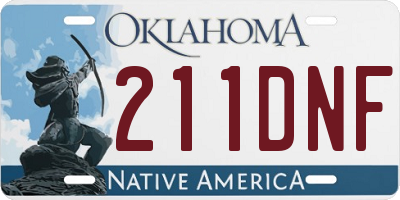 OK license plate 211DNF