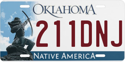 OK license plate 211DNJ