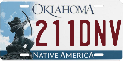 OK license plate 211DNV