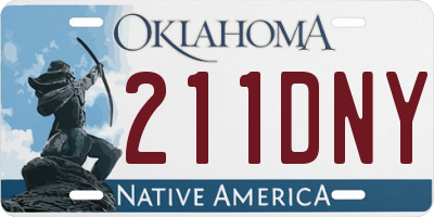 OK license plate 211DNY