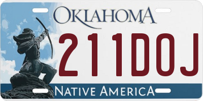 OK license plate 211DOJ