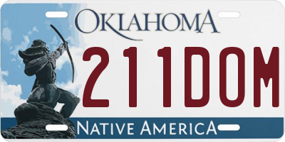 OK license plate 211DOM