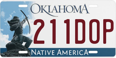 OK license plate 211DOP