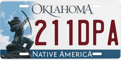 OK license plate 211DPA