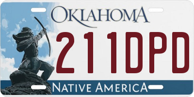 OK license plate 211DPD