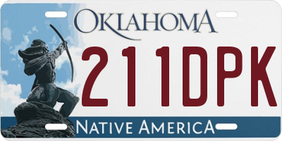 OK license plate 211DPK