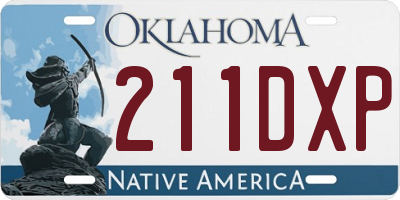 OK license plate 211DXP