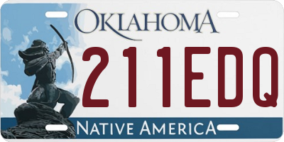OK license plate 211EDQ