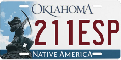 OK license plate 211ESP