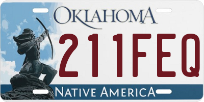 OK license plate 211FEQ