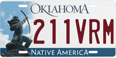 OK license plate 211VRM