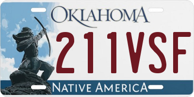 OK license plate 211VSF