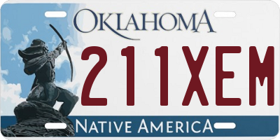 OK license plate 211XEM