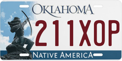 OK license plate 211XOP