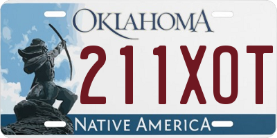 OK license plate 211XOT