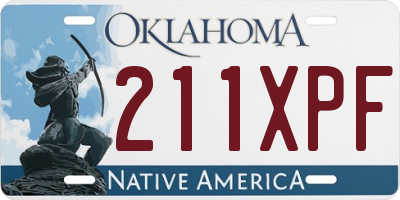 OK license plate 211XPF