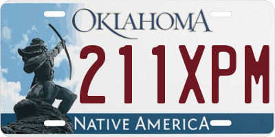 OK license plate 211XPM