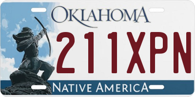 OK license plate 211XPN