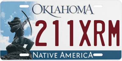 OK license plate 211XRM