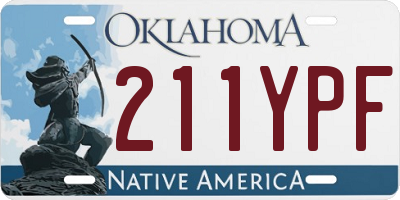 OK license plate 211YPF